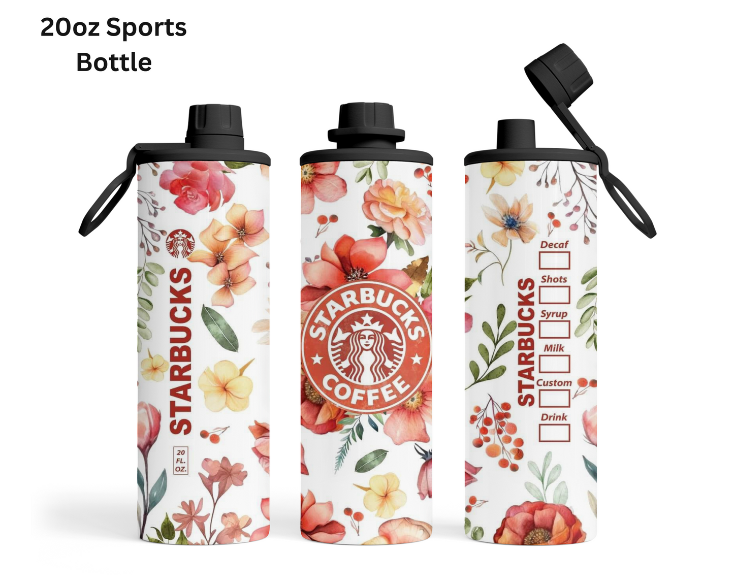 Floral Starbucks (Orange) Tumbler