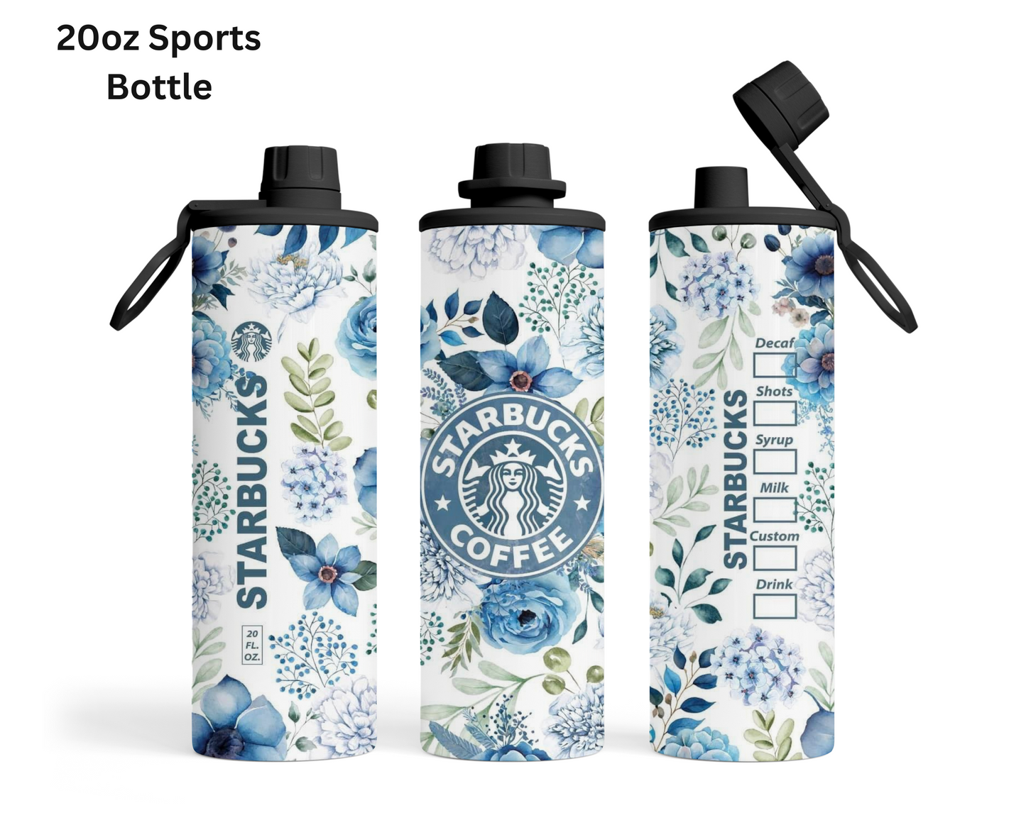 Floral Starbucks (Blue) Tumbler