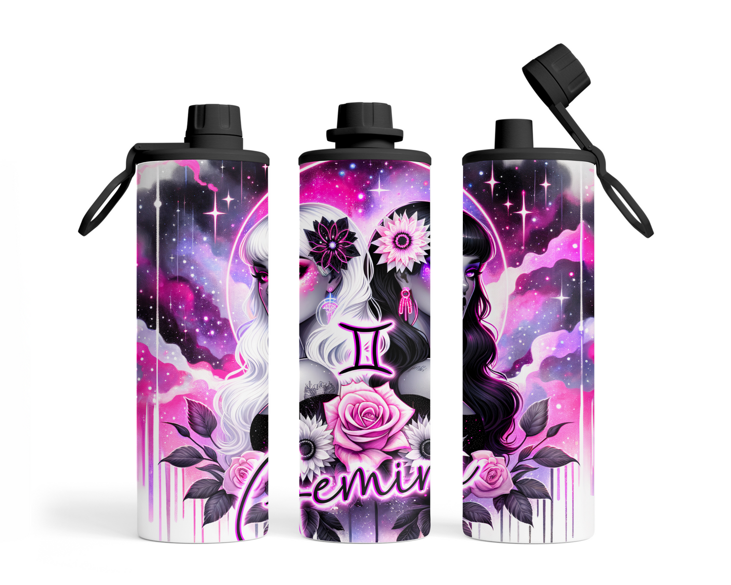 Neon Star Sign - Gemini Tumbler (006)