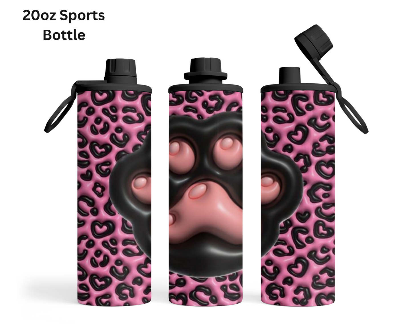 Puff Paw Print - Pink Tumbler