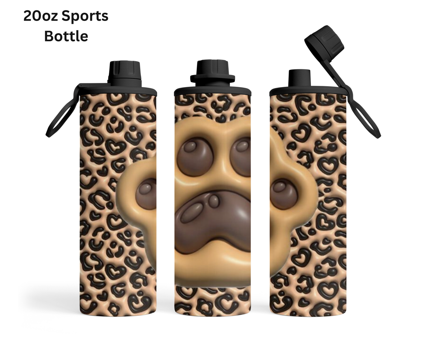 Puff Paw Print - Brown Tumbler