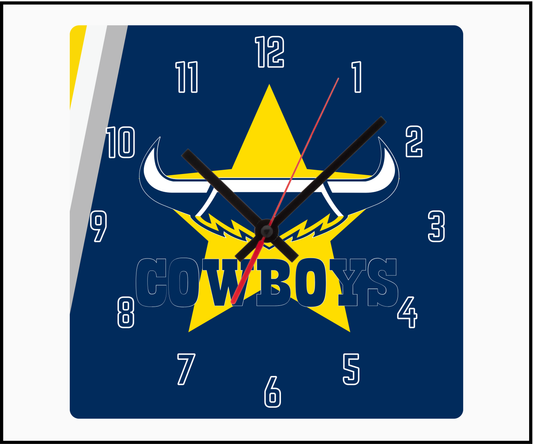 North Queensland Cowboys Sublimated Clock (Square)