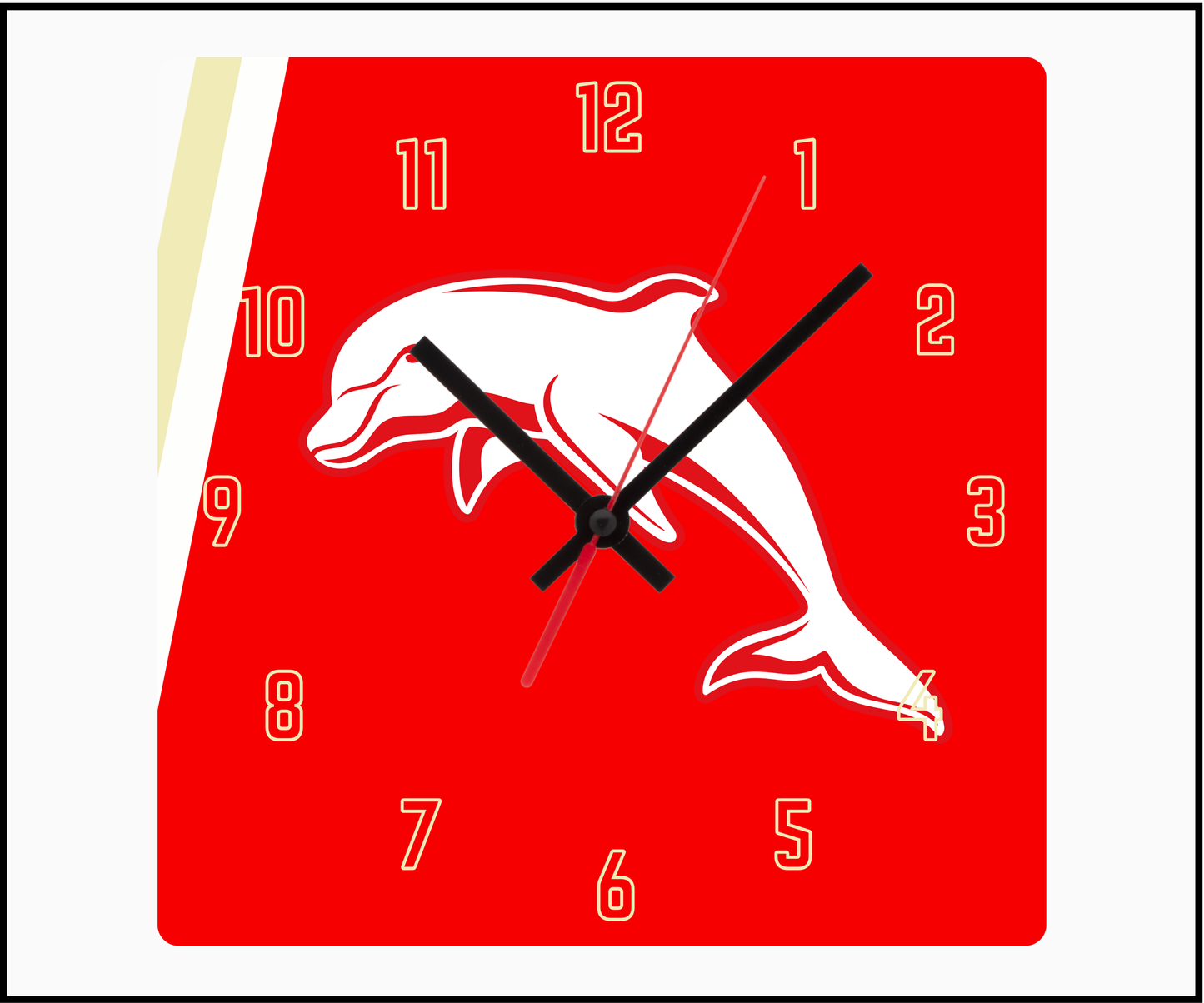 Dolphins Sublimated Clock (Square)