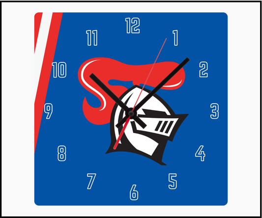 Newcastle Knights Sublimated Clock (Square)