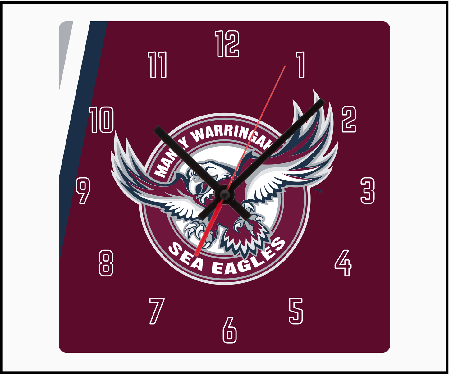 Manly Sea Eagles Sublimated Clock (Square)