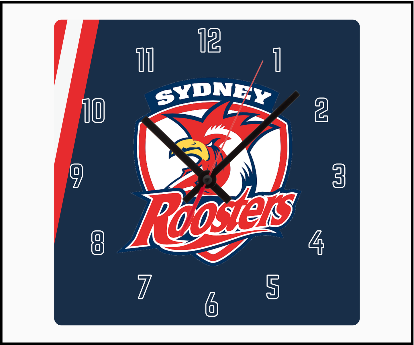 Sydney Roosters Sublimated Clock (Square)