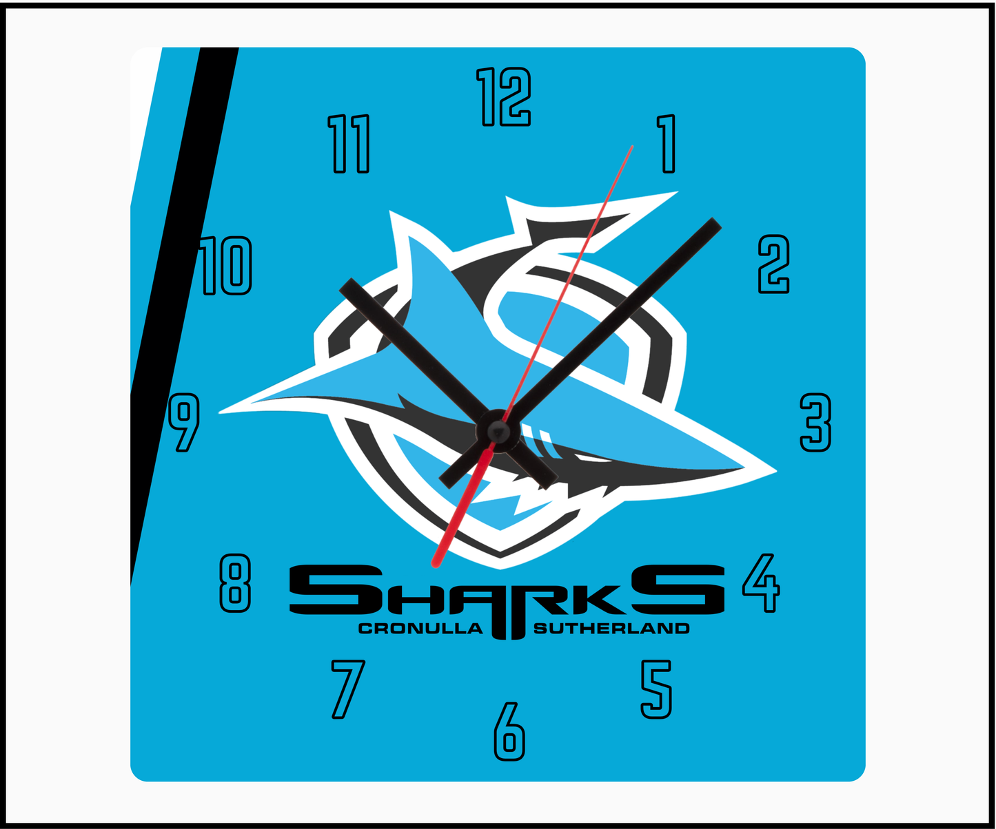 Cronulla Sharks Sublimated Clock (Square)