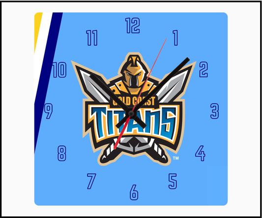 Gold Coast Titans Sublimated Clock (Square)