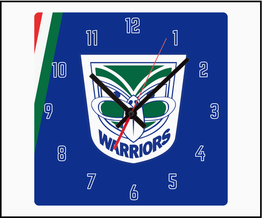 New Zealand Warriors Sublimated Clock (Square)