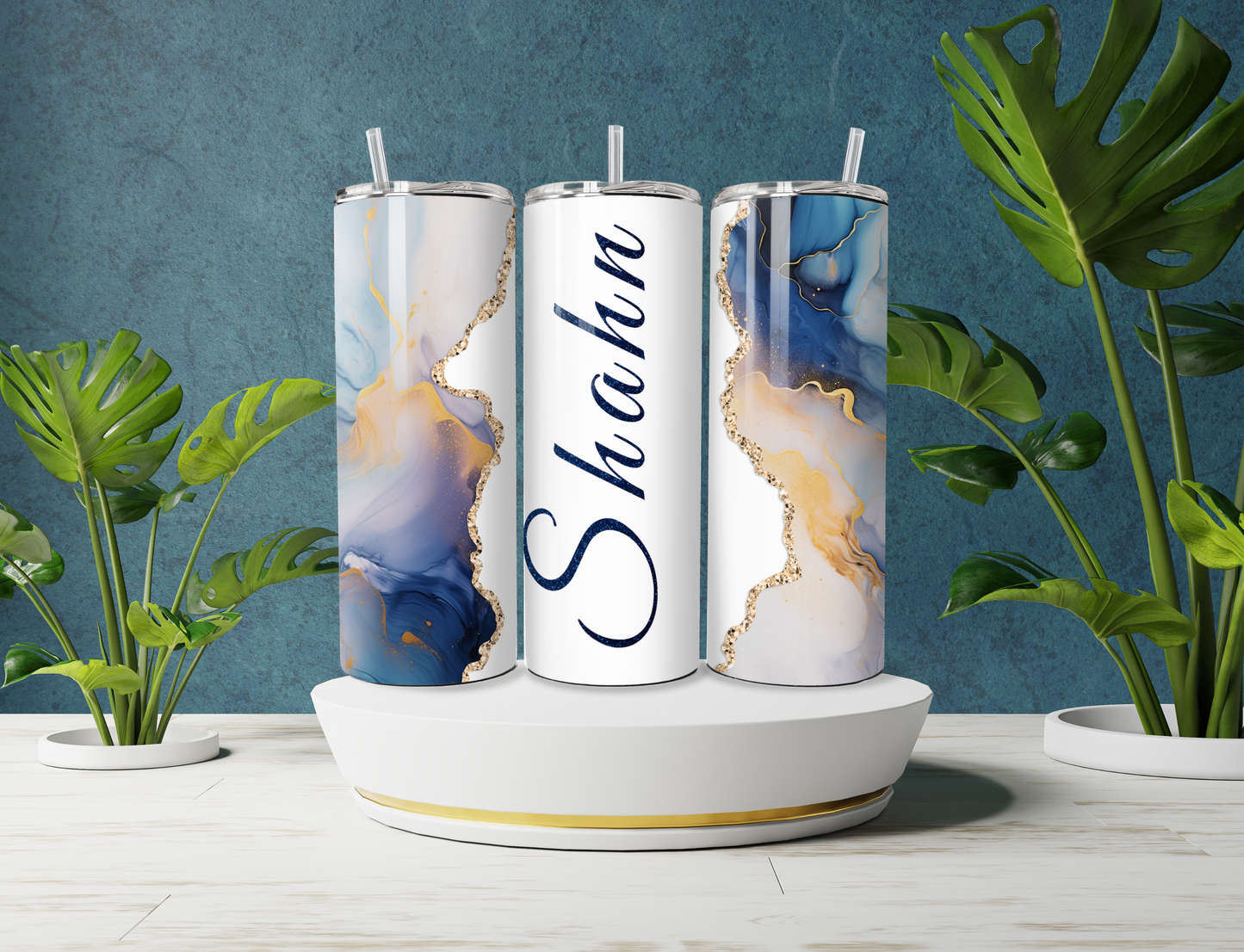 Stormy Waters Geode Tumbler