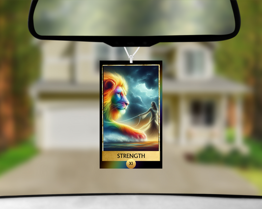 Strength XI Tarot Card Car Air Freshener