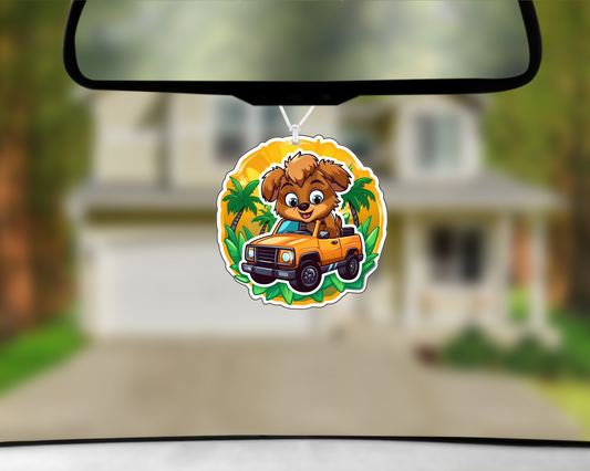 Comedy Dog In Car (Style 17) Car Air Freshener