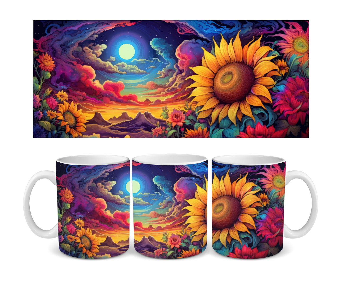 Sunflower Moonlight Ceramic Mug