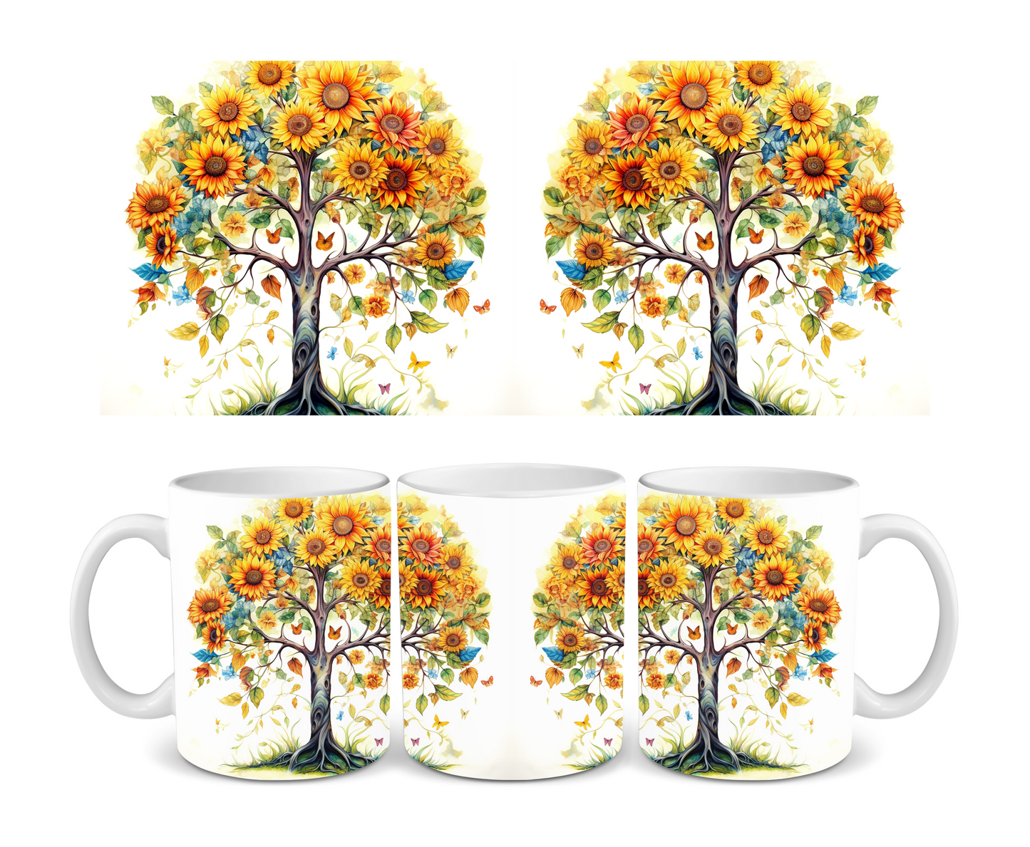 Sunflower Tree Ceramic Mug