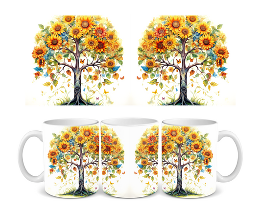 Sunflower Tree Ceramic Mug