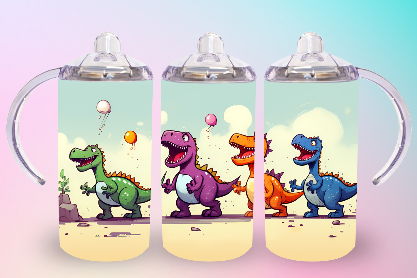 T-Rex Rainbow Sippy/Kid Cup