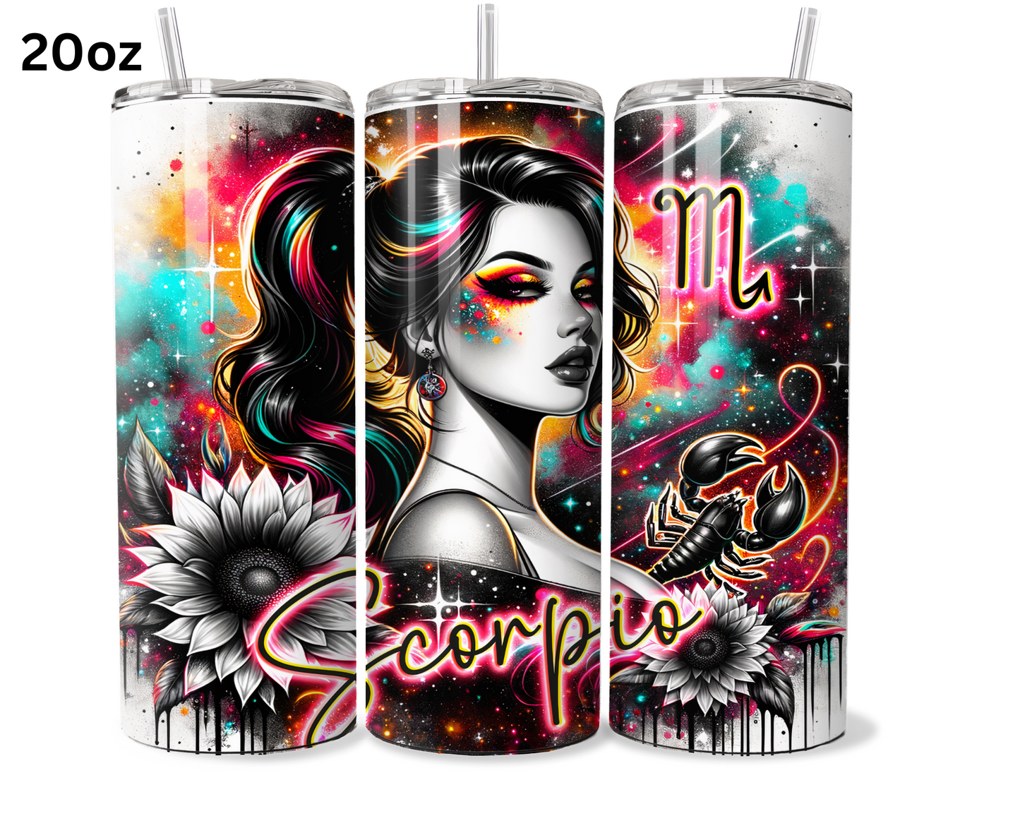 Neon Star Sign - Scorpio Tumbler (012)