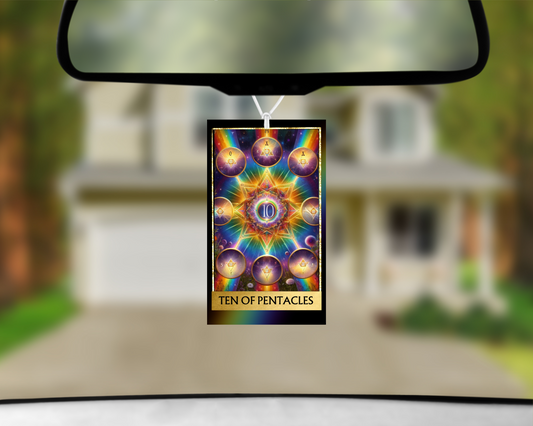 Ten Of Pentacles Tarot Card Car Air Freshener