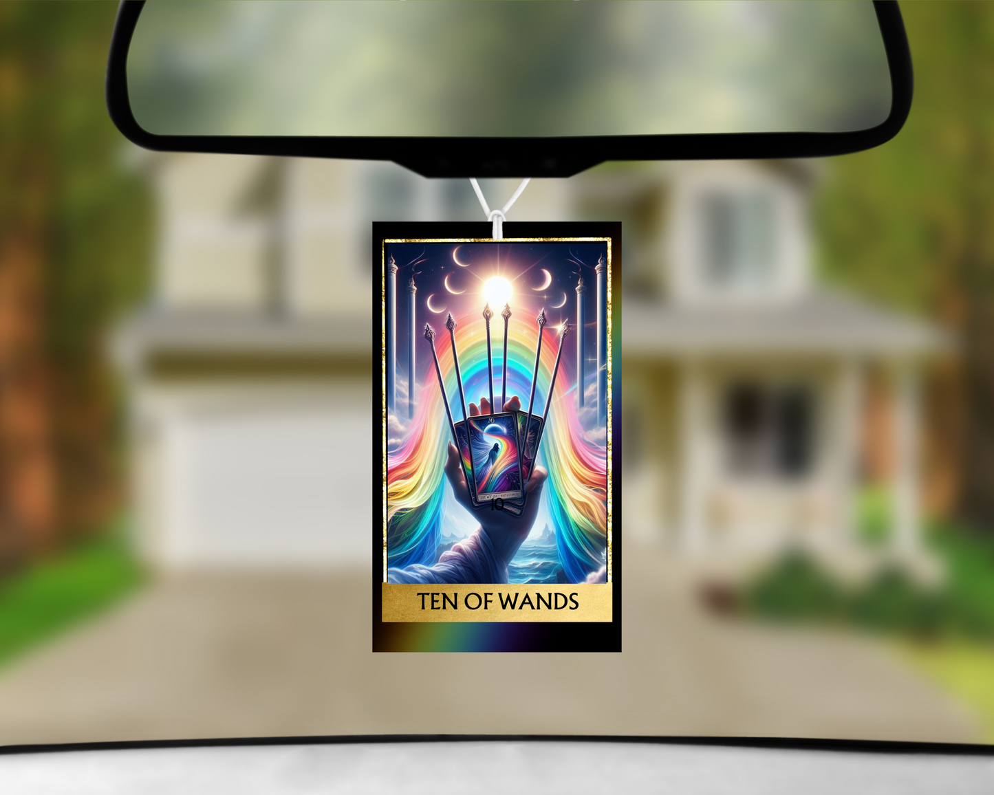 Ten Of Wands Tarot Card Car Air Freshener