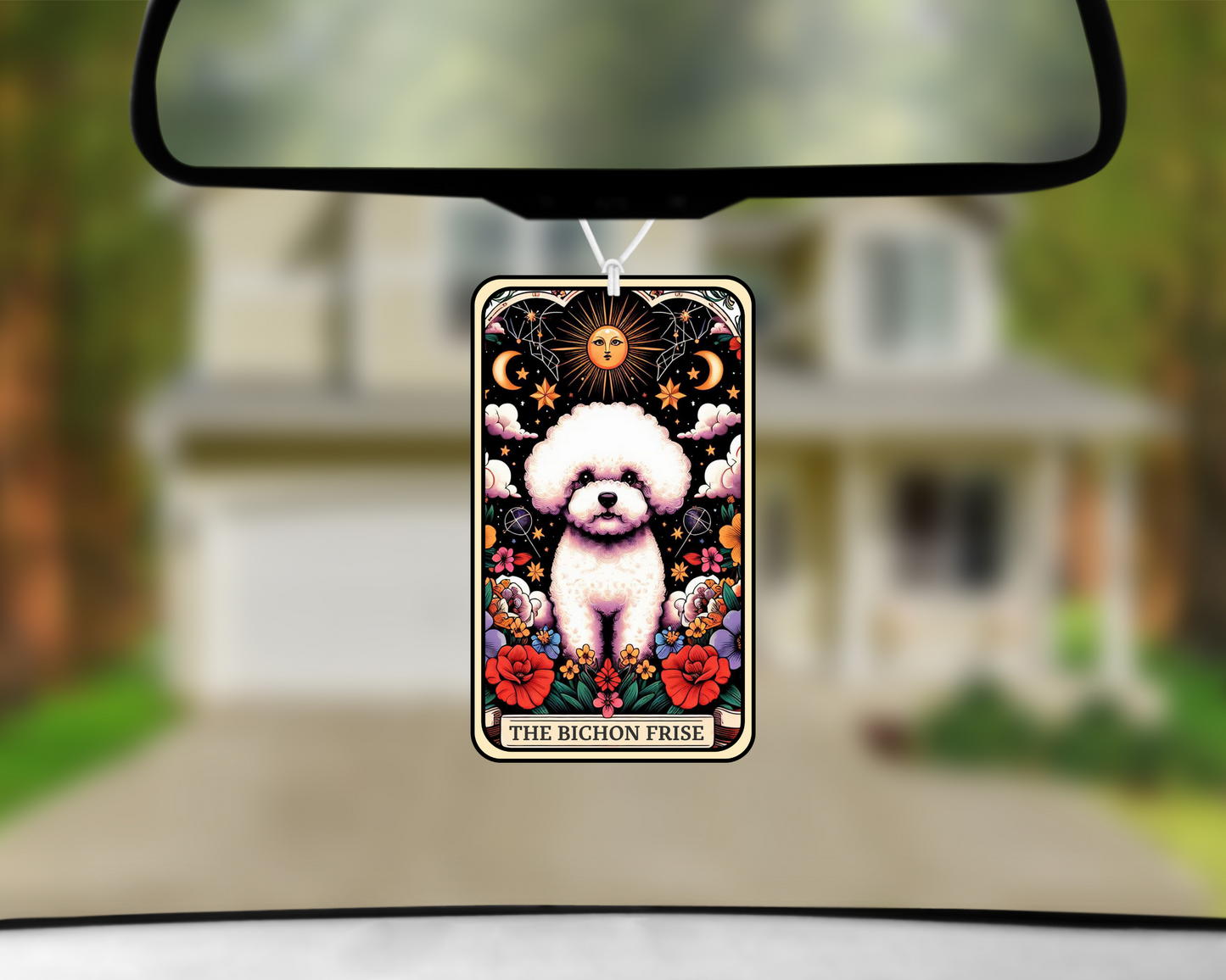 The Bichon Frise Tarot Card Car Air Freshener