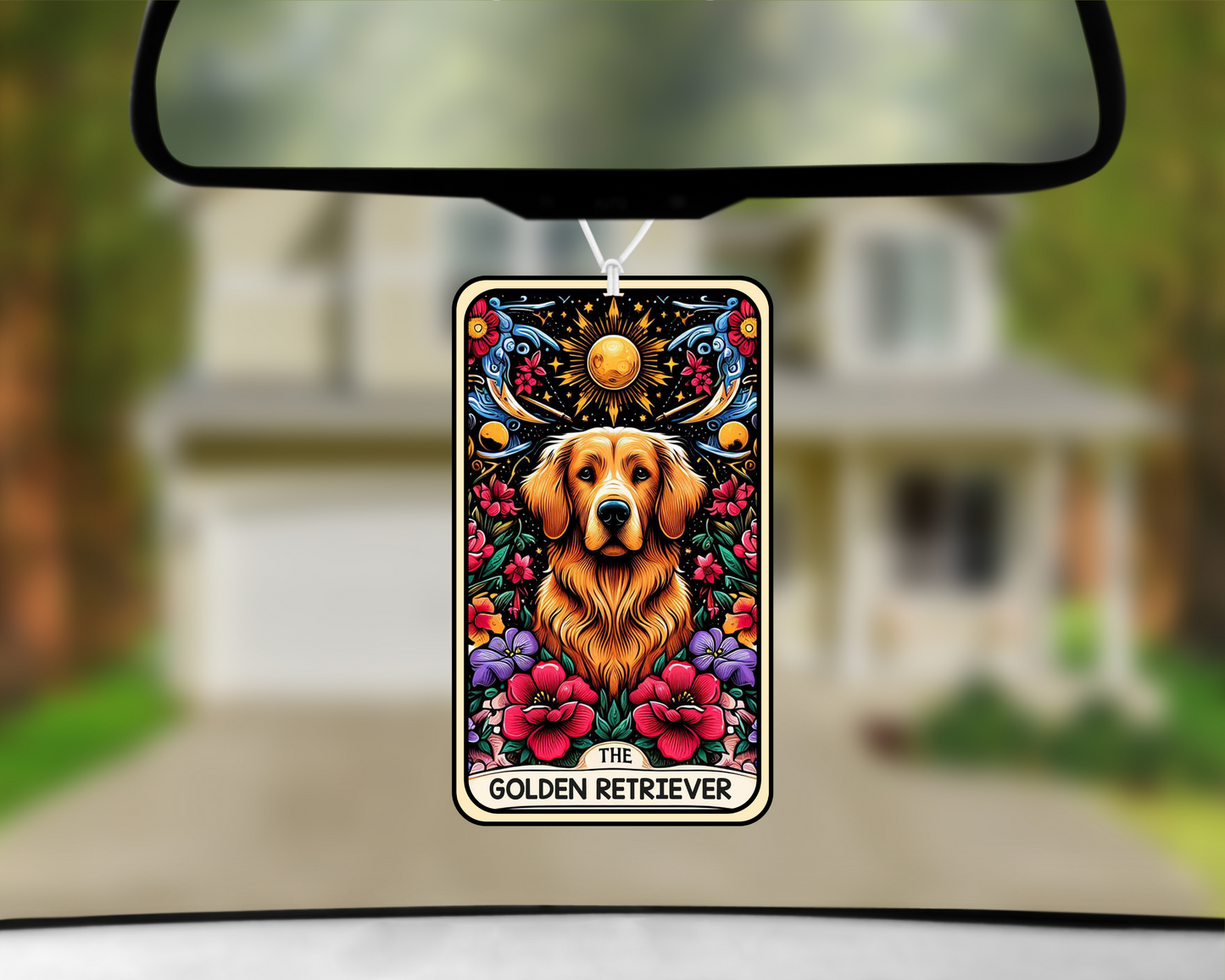 The Golden Retriever Tarot Card Car Air Freshener