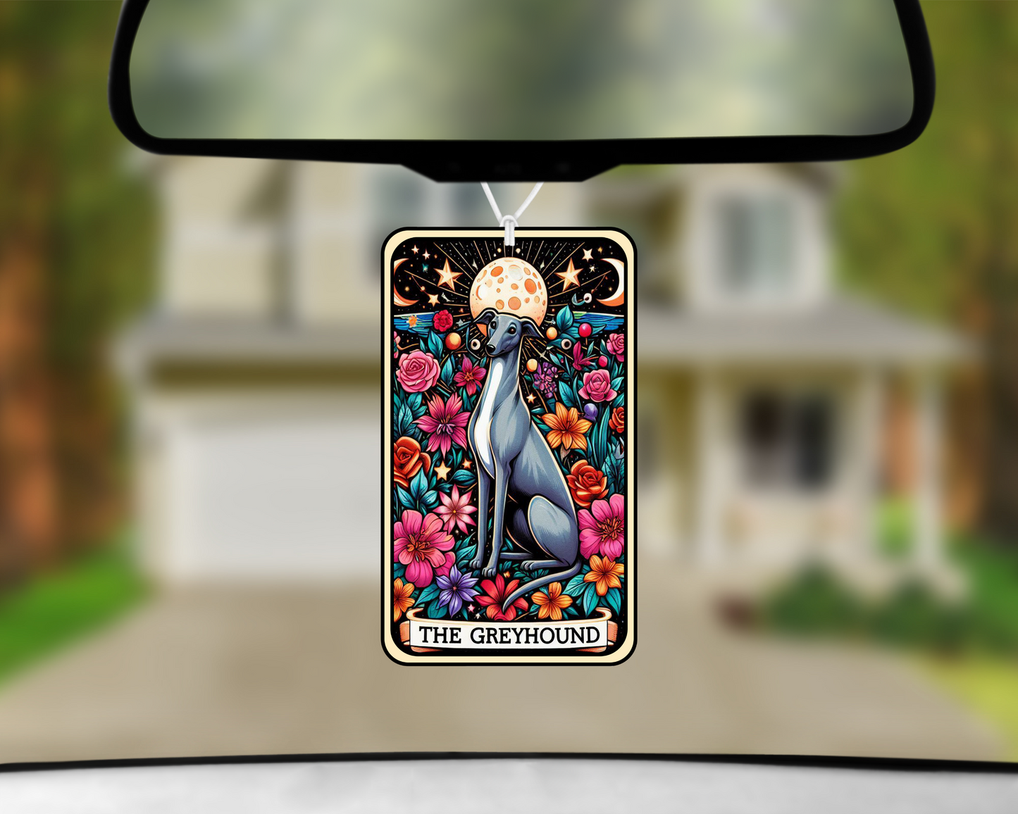 The Greyhound Tarot Card Car Air Freshener