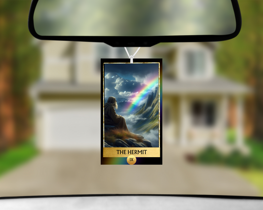 The Hermit IX Tarot Card Car Air Freshener