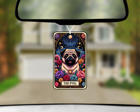 The Pug Tarot Card Car Air Freshener