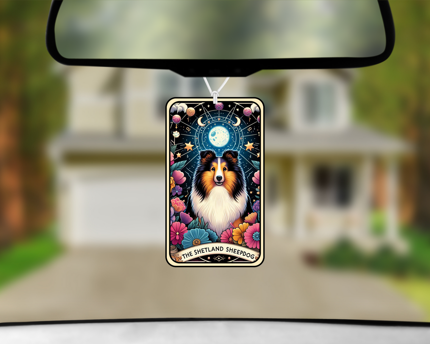 The Shetland Sheepdog Tarot Card Car Air Freshener