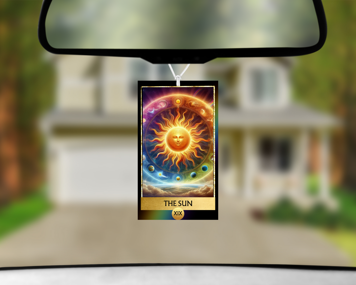 The Sun XIX Tarot Card Car Air Freshener