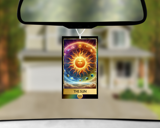 The Sun XIX Tarot Card Car Air Freshener