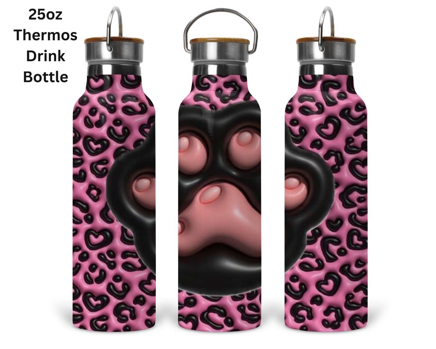 Puff Paw Print - Pink Tumbler