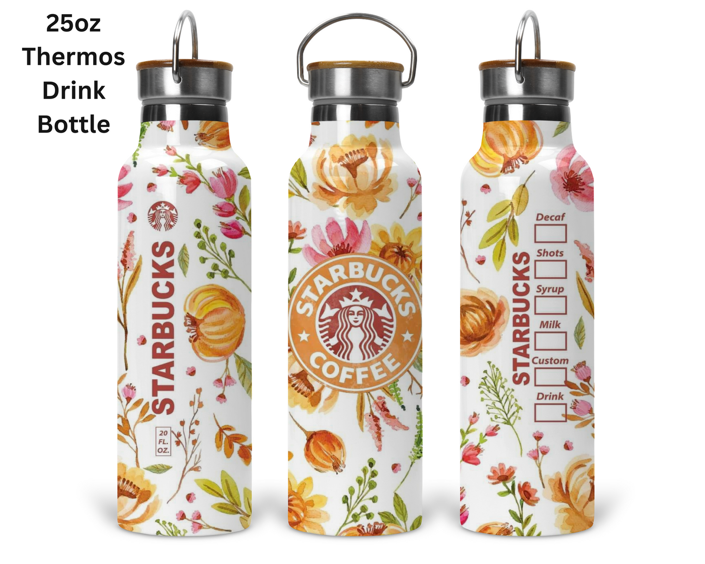 Floral Starbucks (Tangerine) Tumbler