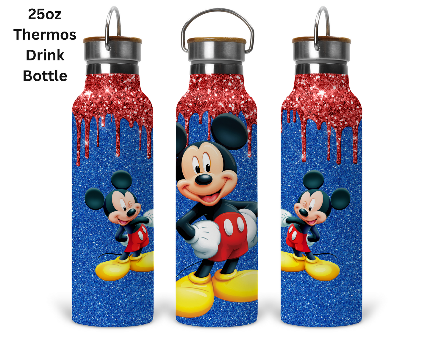 Blue & Red Glitter Mickey Tumbler