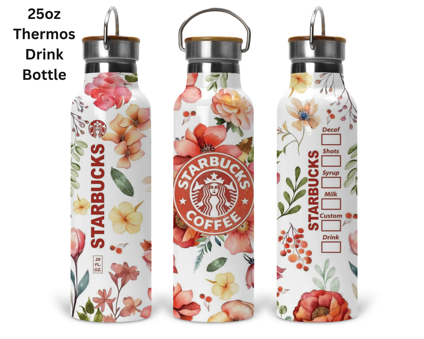 Floral Starbucks (Orange) Tumbler