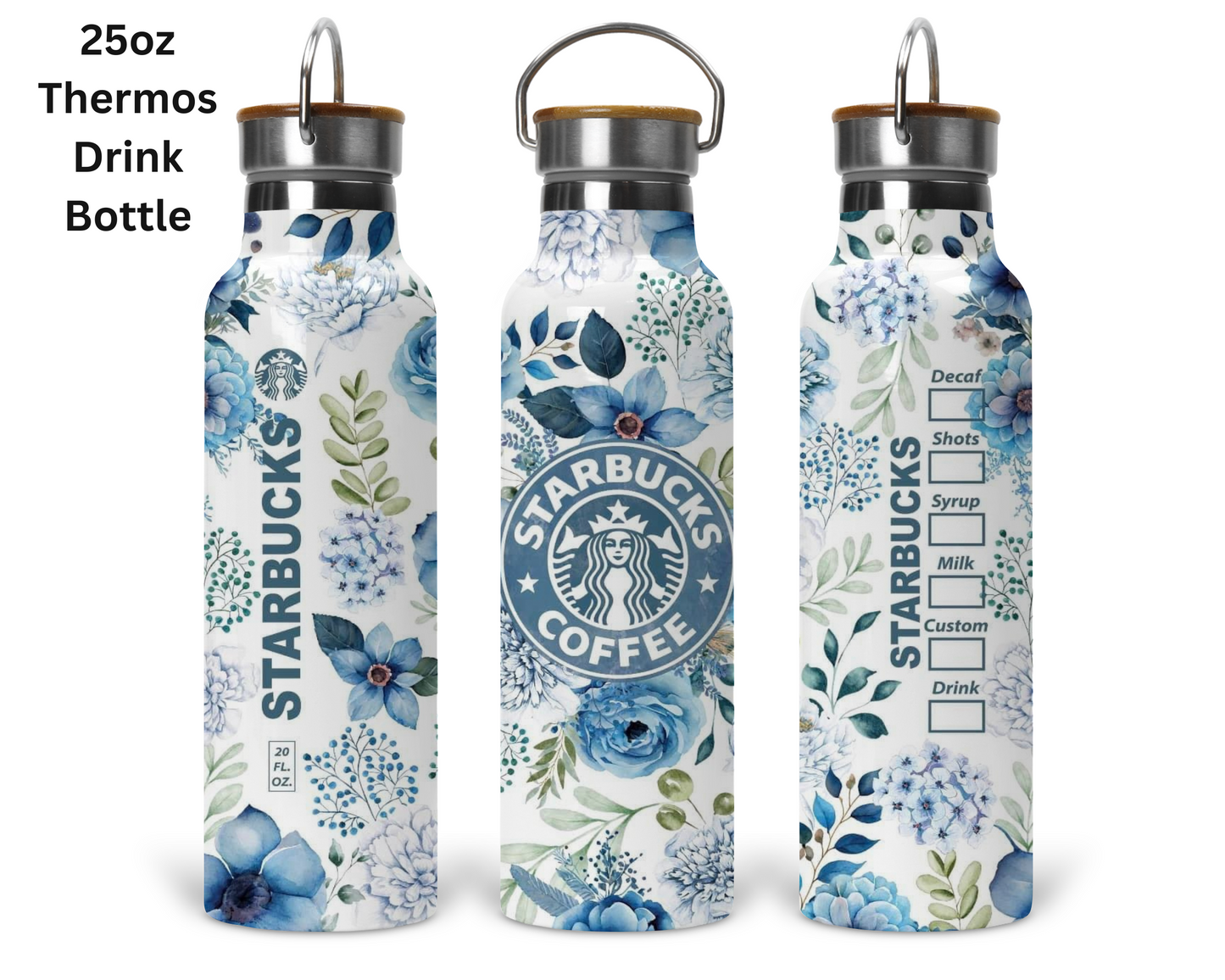 Floral Starbucks (Blue) Tumbler