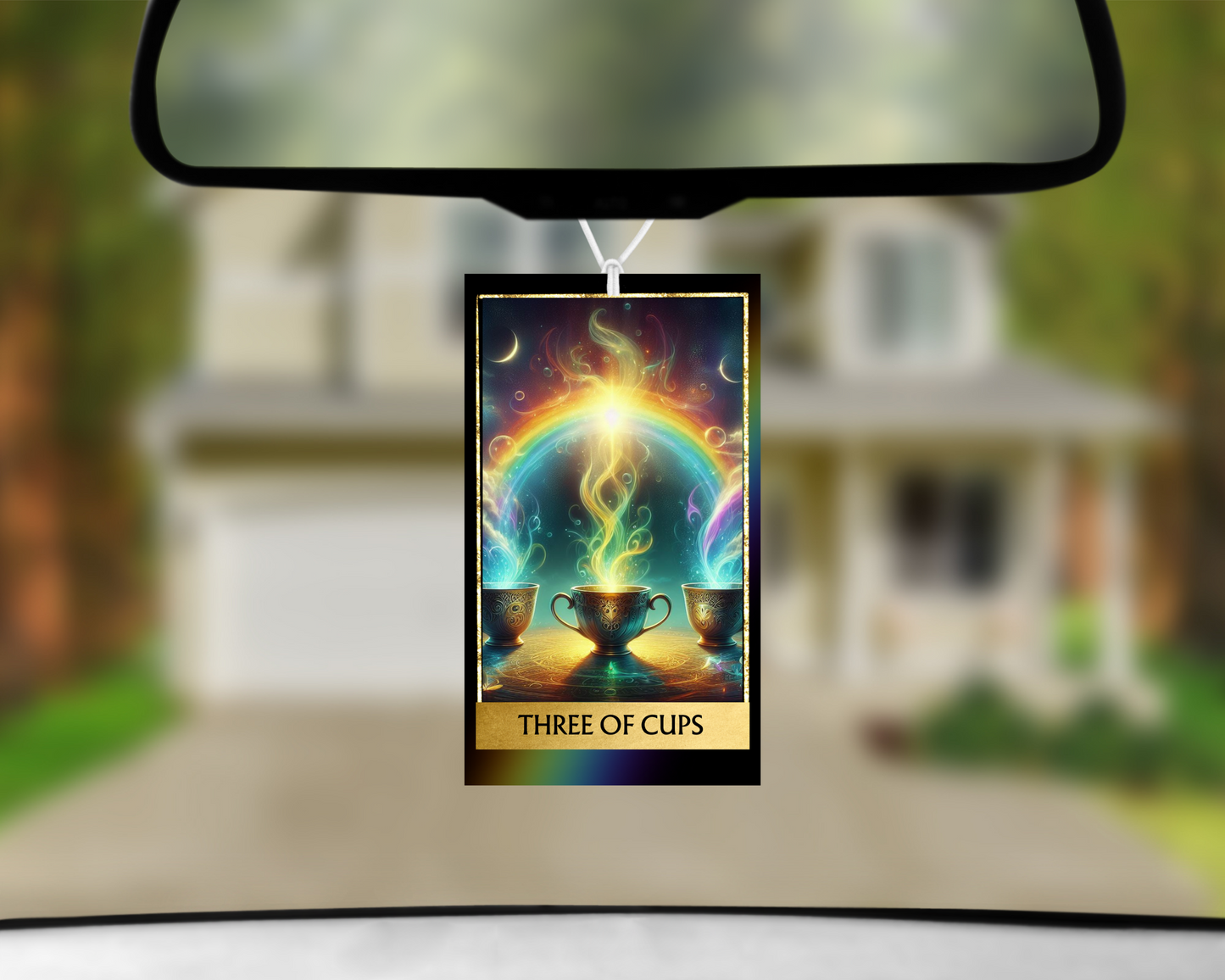 Three of Cups Tarot Card Car Air Freshener