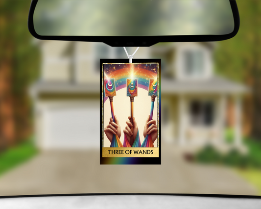 Three of Wands Tarot Card Car Air Freshener