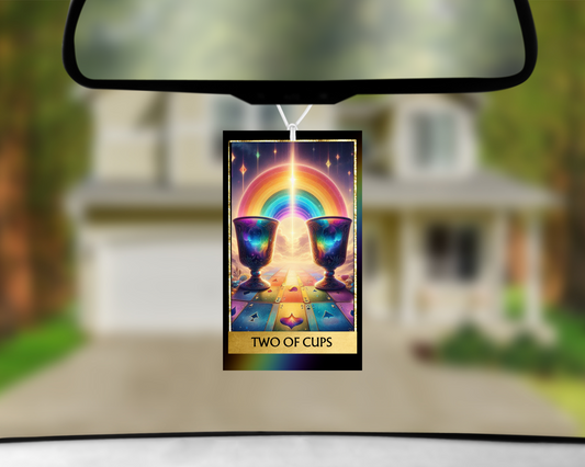 Two Of Cups Tarot Card Car Air Freshener