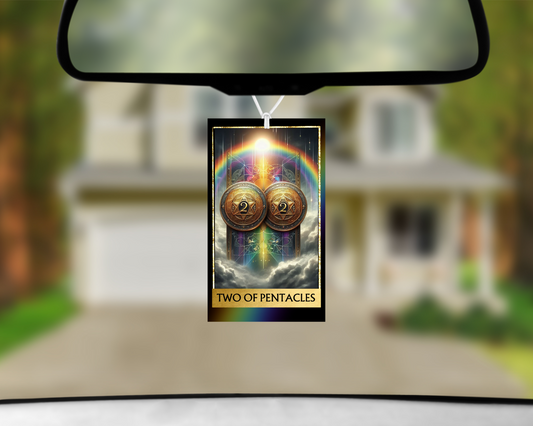 Two Of Pentacles Tarot Card Car Air Freshener