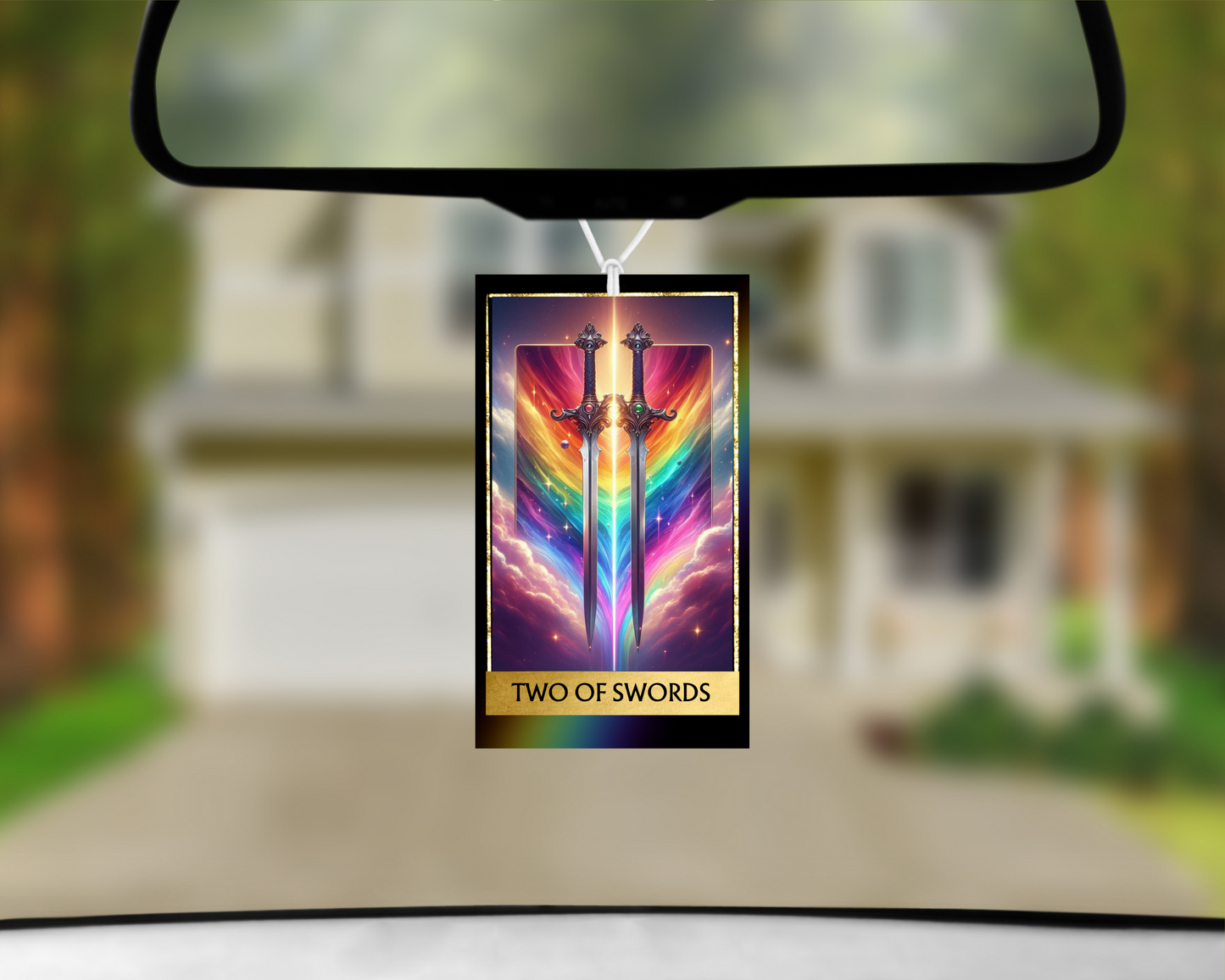 Two Of Swords Tarot Card Car Air Freshener