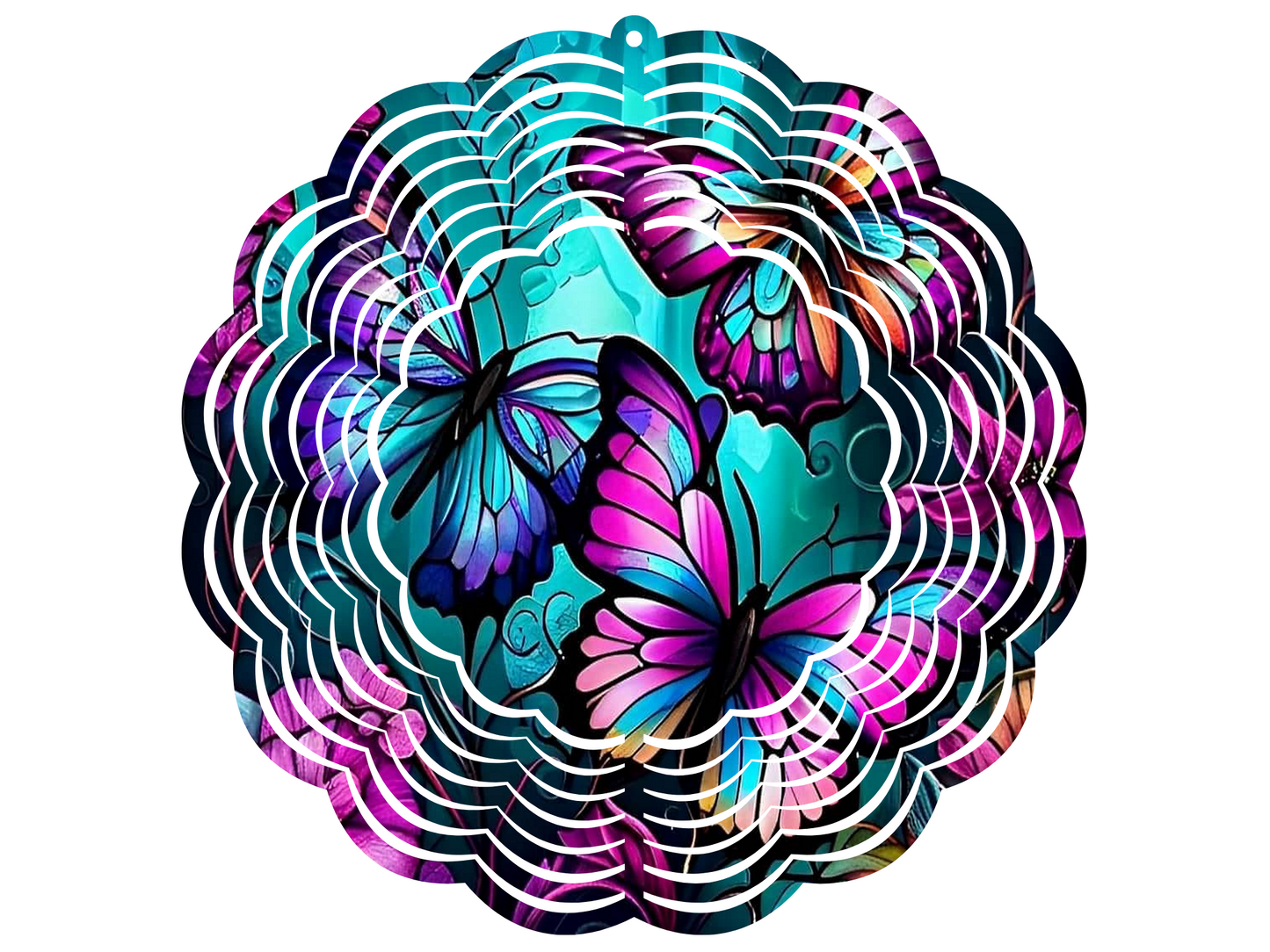 Vibrant Butterflies Wind Spinner