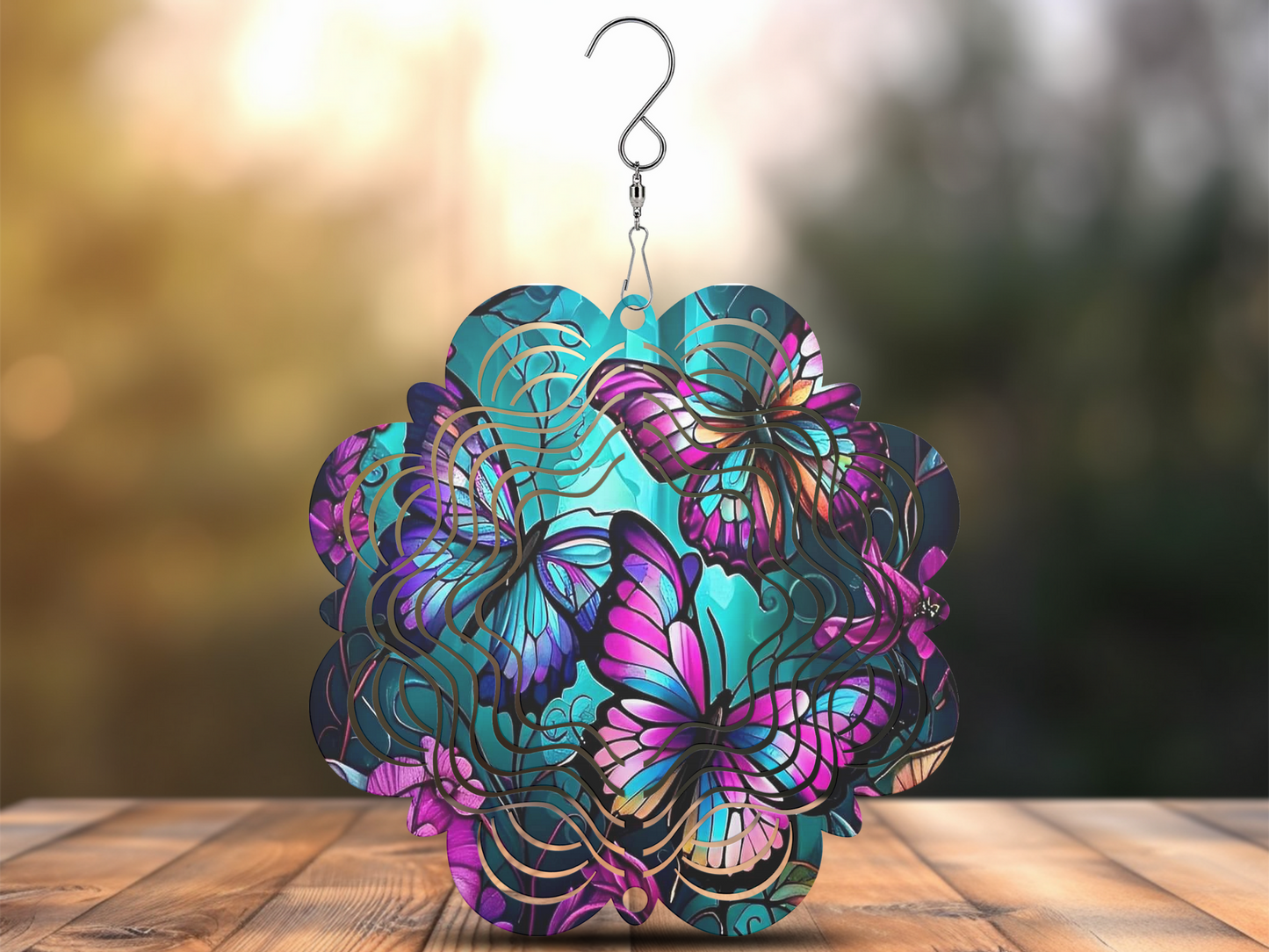 Vibrant Butterflies Wind Spinner