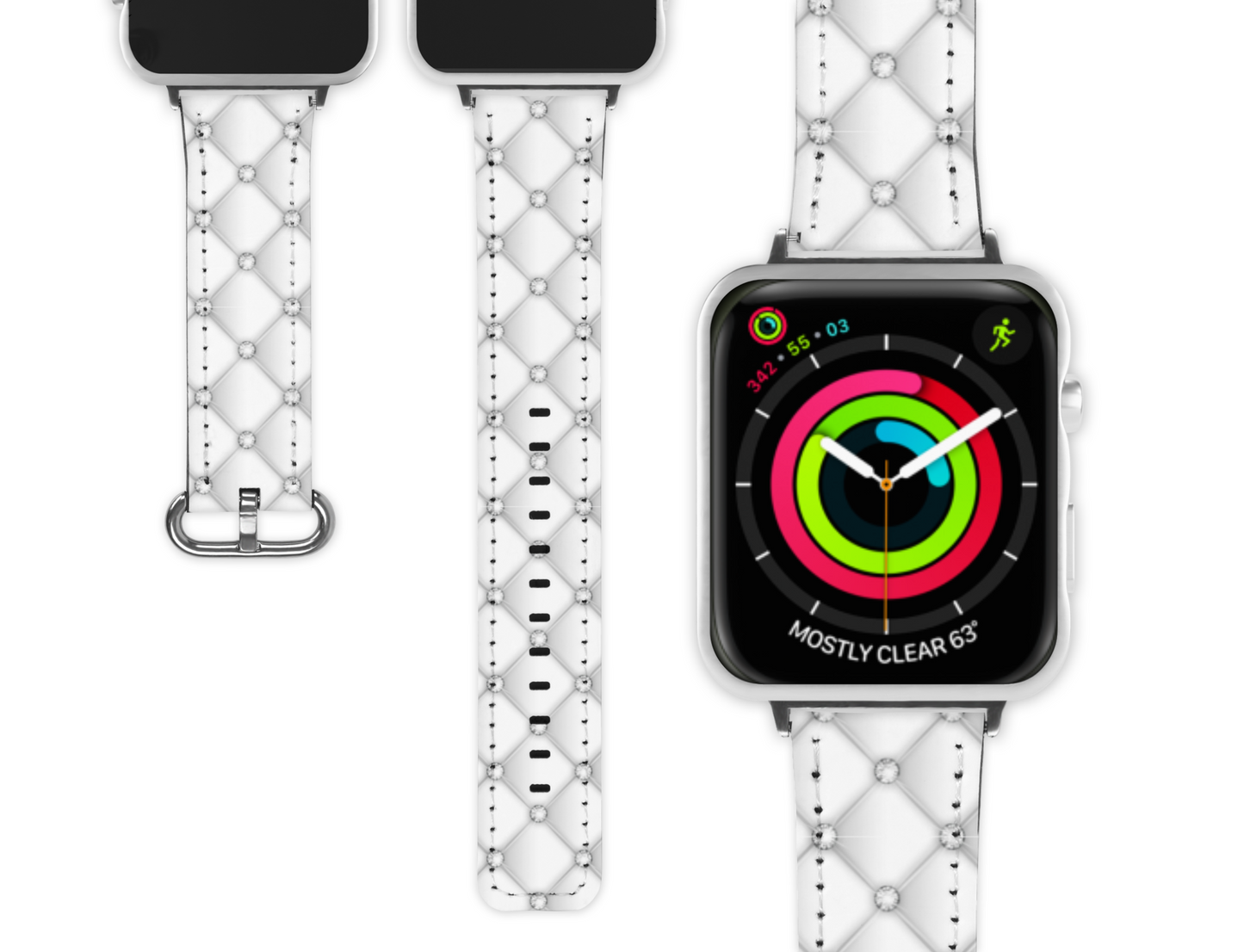 White Bling Inspired Apple Watch Band (013)