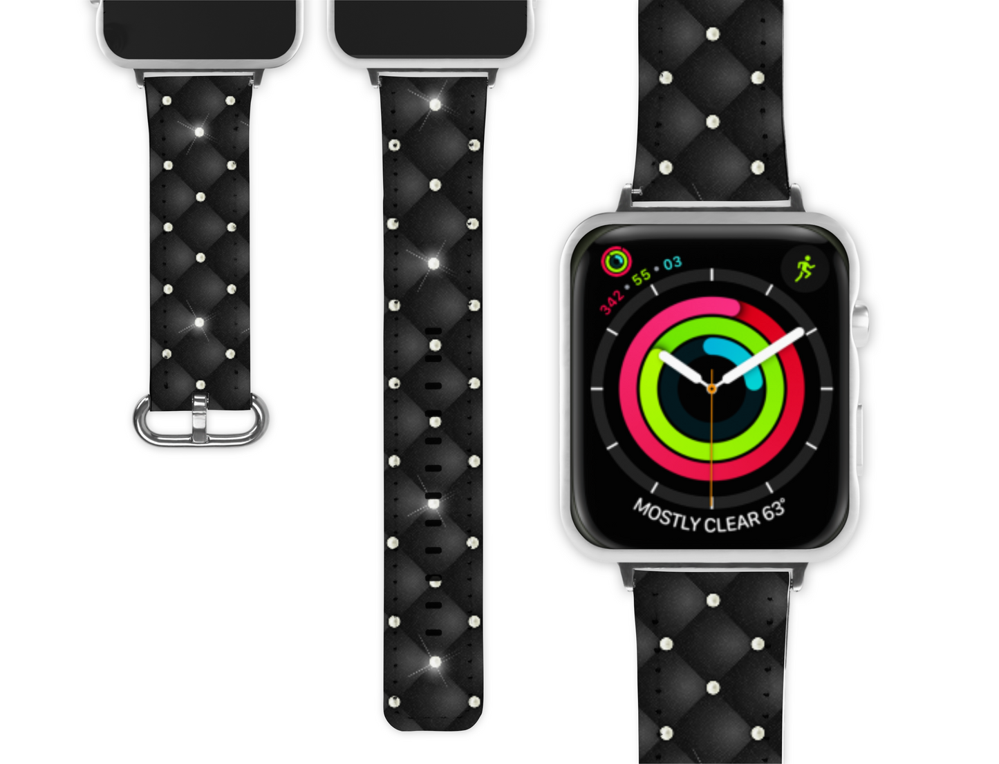 Black Bling Inspired Apple Watch Band (030)