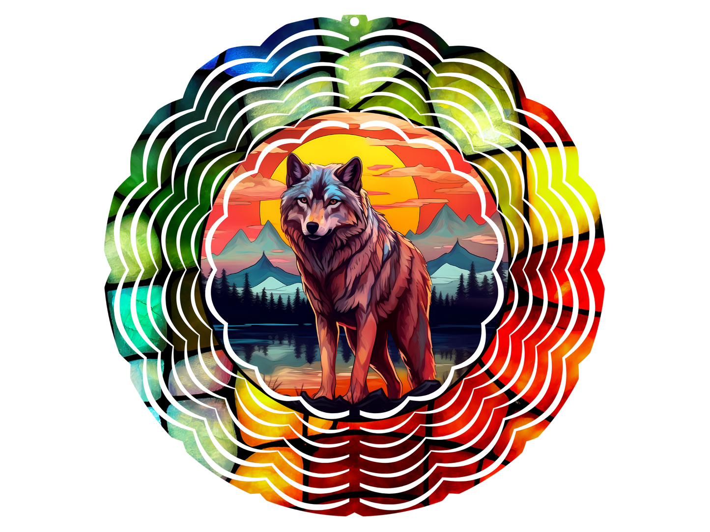 Wolf in Color Wind Spinner