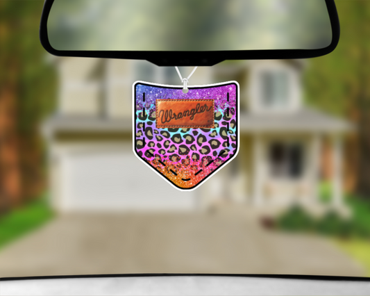 Wrangler Pocket (Animal & Rainbow Print) Car Air Freshener