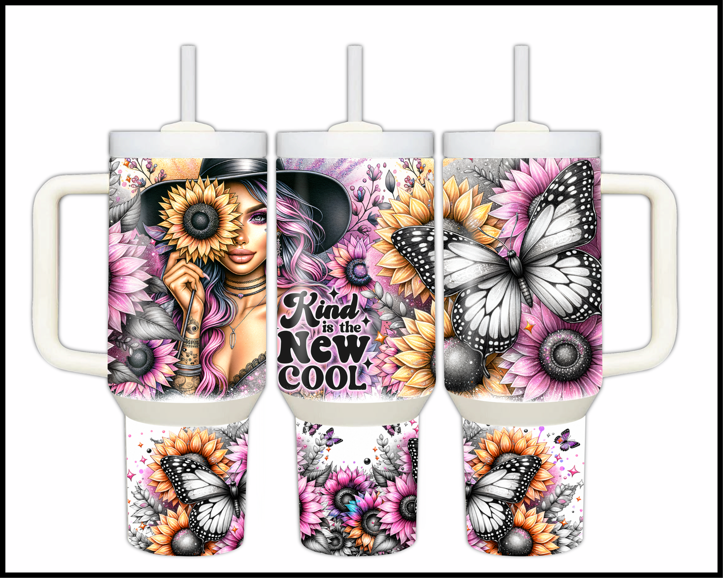 Kindness Is The New Cool Stainless Steel Big 40oz Tumbler (038)