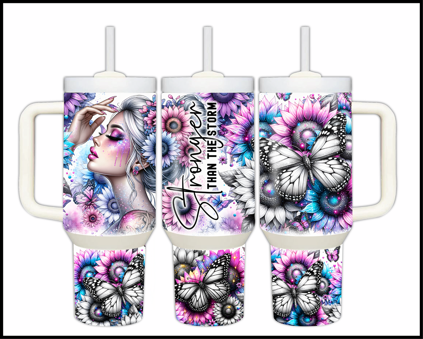 Stronger Than The Storm Stainless Steel Big 40oz Tumbler (039)