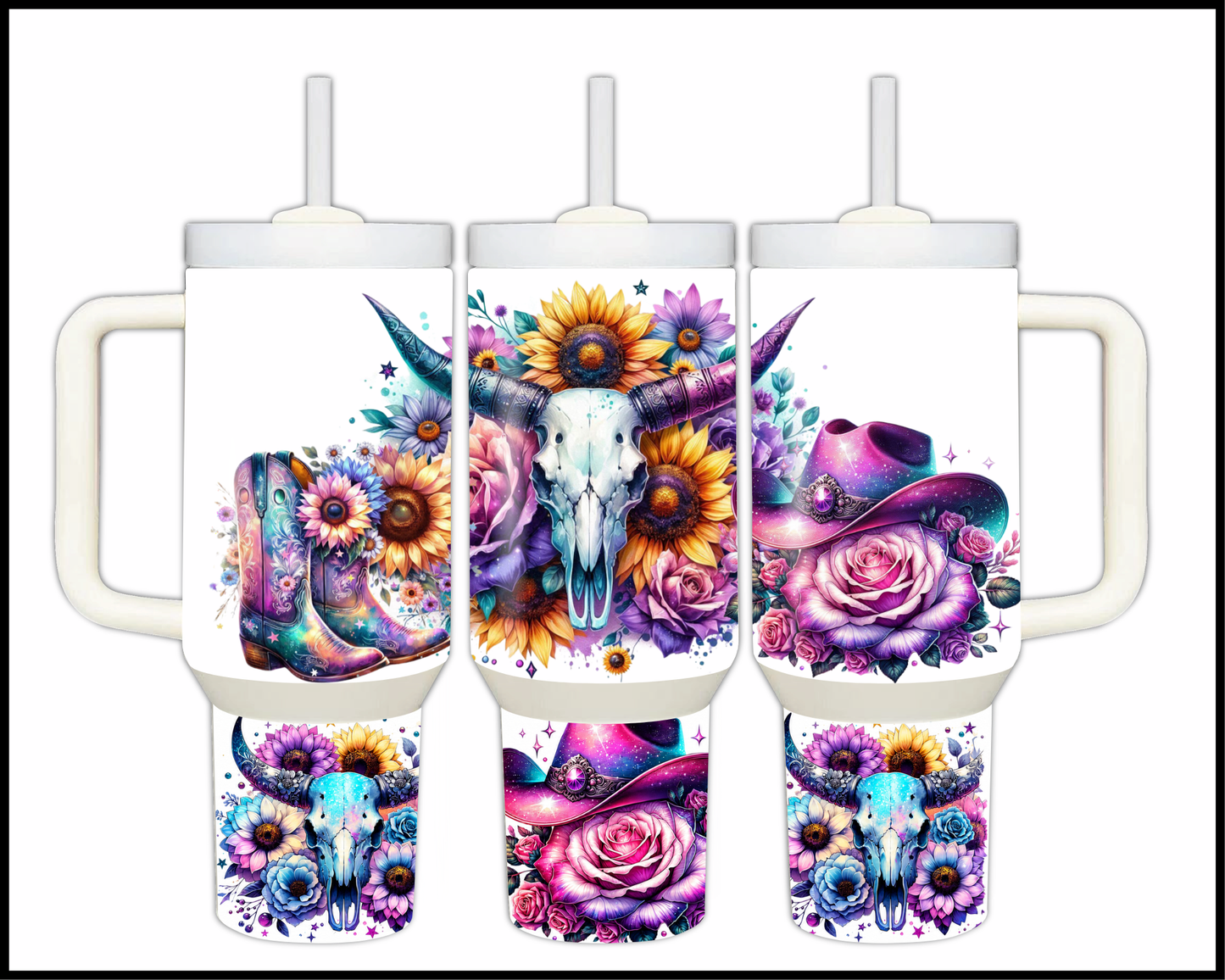 Midnight Rodeo Stainless Steel Big 40oz Tumbler (088)